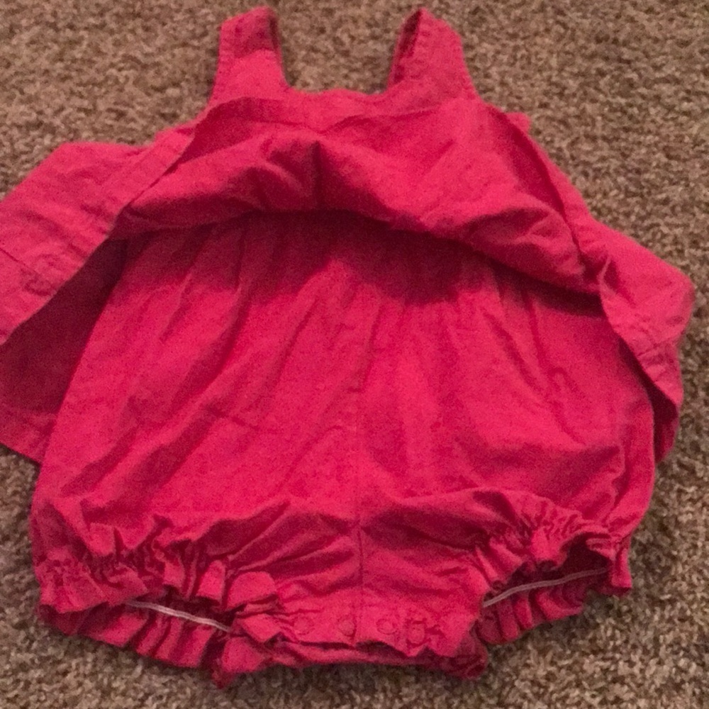 Basic Edition Red Tank Top Dress Button Bottom - Picture 3 of 5